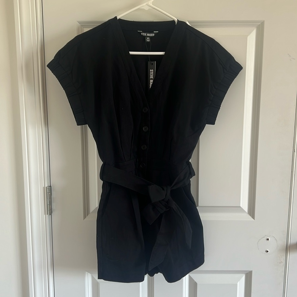 NWT Steve Madden Maisie Black Romper Size XS